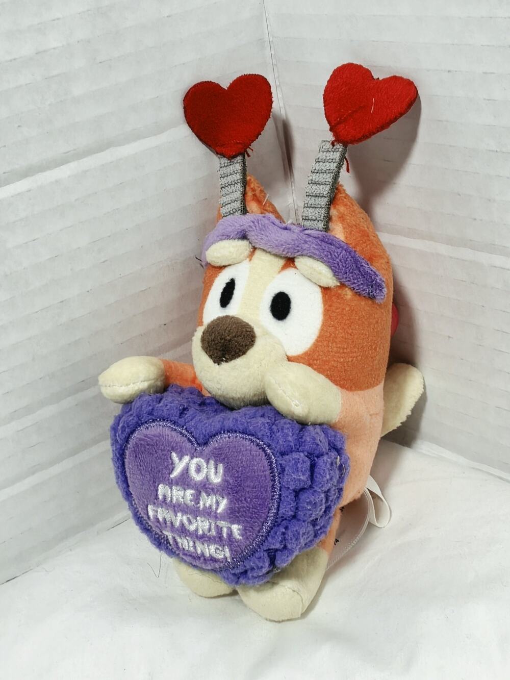 Dan Dee Bluey Bingo Mini ClipOn Plush Hearts Backpack Stuffed Valentine Keychain